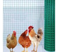 Filet de volaille avec revêtement en PVC - Rouleau de clôture en fil galvanisé de 1,6 mm, 1 x 18 m, maille réutilisable pour poulailler, enclos d'animaux et protection des cultures