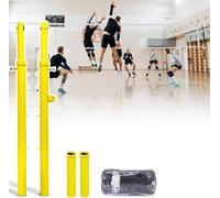 Filet De Volley-Ball Dintérieur, Poteaux De Volley-Ball De Qualité Professionnelle De 2,4 M, Poteaux De Badminton Dextérieur, Poteaux À Hauteur Réglable, pour Terrains Dherbe Décole Et Dintérieur