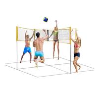 Filet de volley-ball - Kit de sport Backyard - Support de jeu portable - Support de jeu de badminton - Plage Piscine Park Court Activités - Family Youth Play - Cadre d'entraînement léger et réglable