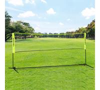 Filet de Volley et Badminton SPORTNOW Pliable Hauteur Ajustable 103/120/155 cm Matériel Métal et Polyester Sac Inclu Vert