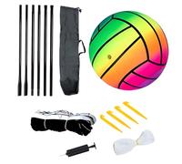 Filet de volleyball pour extérieur - Ensemble de ballons de volley-ball portable dans le jardin, filet de volleyball professionnel | Fil de volley-ball pour limitation de la pompe, combo de