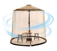 Filet d'écran pour parapluie d'extérieur - Filet anti-insectes en polyester | Accessoire de parasol de jardin rond avec porte à double fermeture éclair, pour parasols de table de marché en plein air