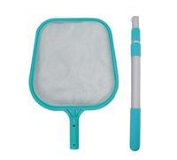 Filet D'écumoire de Piscine, Filet D'écumoire de Piscine Professionnel, Outil de Nettoyage de Râteau à Feuilles Vertes en Plastique Portable avec Tige Rétractable pour Nettoyer la Fontaine de Spa de B
