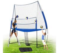 Filet d'entraînement 2 en 1 pour volley-ball, hauteur réglable pour la pratique, portable et facile à installer pour une utilisation dans le jardin