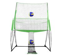 Filet d'entraînement 3 en 1 de volleyball réglable en hauteur avec filet arrière et sac de transport pour volley-ball, badminton et tennis, hauteur réglable de 2,4 à 1,98 m, construction robuste en