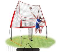 Filet d'entraînement de volley-ball pour la pratique de la frappe sur pointes - Hauteur réglable pour utilisation en intérieur et arrière-cour