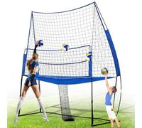Filet d'entraînement de volley-ball réglable 3,4 x 2,4 m pour entraînement en solo ou en équipe - Équipement de volleyball mobile intérieur/extérieur