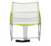 Filet d'entraînement de volleyball 2,4 x 3,3 m, réglable en hauteur avec | Deux niveaux de filet pour un entraînement précis, système de retour de balle pour gagner du temps, cadre en acier stable