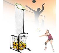 Filet d'entraînement de volleyball autonome, hauteur réglable de 2,6 m à 3,3 m, angle, roues et sac de ballons, pour jardin, plage, salle de sport