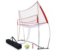 Filet d'entraînement de volleyball avec système de hauteur réglable pour frapper, piquer et servir - Convient pour l'intérieur et l'extérieur