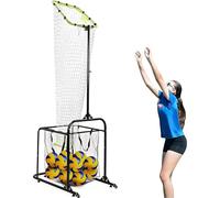 Filet d'entraînement de volleyball portable avec cerceaux et hauteurs réglables, design léger avec roues et sac de transport pour exercices de force et de rebond Parfait pour les séances