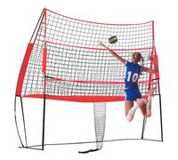 Filet d'entraînement de volleyball réglable en hauteur de 2,44 m, multifonction, pour volley-ball, badminton, tennis, système de filet portable avec retour de balle, entraînement intérieur et