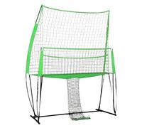 Filet d'entraînement et rebond 3 en 1 pour volleyball, hauteur réglable 198 à 240 cm, filet de volley-ball, rebond pour la frappe, vert foncé