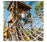 Filet d'escalade d'extérieur 2 x 6 m pour aire de jeux, cabane dans les arbres, balançoire, accessoires de parcours d'obstacles, échelle de corde pour les activités d'aventure et d'entraînement des