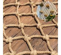 Filet d'escalade en corde de chanvre pour soutien de jardin - Filet de treillis pour concombre, tomate, légumes et fruits, plantes de pois de senteur - Système de support durable pour plantes de 4 m x