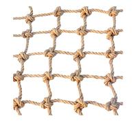 Filet d'escalade en jute pour clôture de jardin - 4 x 4 m - Filet à oiseaux pour enfants - Corde durable de 6 mm pour support de plantes - Solution extérieure sûre pour le jardinage et les jeux