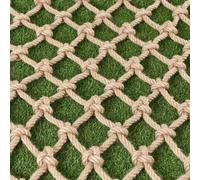 Filet d'escalade personnalisable pour enfants - Filet de sécurité en corde de chanvre tissée à la main pour cabane dans les arbres et balcons (6 mm x 6 cm, 2 x 2 m)