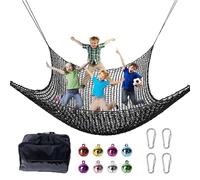 Filet d'escalade pour Aire De Jeux,1x3m Double Couche Filet De Sécurité pour Enfants,4 Crochets,8 Clochettes,pour Une Utilisation en Extérieur Et en Intérieur,Prévention des Chutes(Noir)