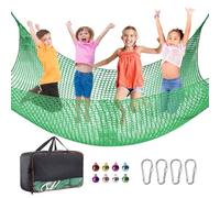 Filet d'escalade pour Aire de Jeux, Anti-Chute, Sécurité pour Enfants, Double Couche, Trou de 4cm, Con 6 Crochets de sécurité, Sac de Rangement (Vert, 2 * 3)