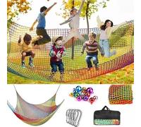 Filet d'escalade pour Aire de Jeux,Filet Anti-Chute,Filet De Sécurité pour Enfants,Double Couche,Trou de 4cm,Con 4 Crochets de sécurité, Sac de Rangement pour Enfants l'escalade (coloré, 2 * 3)