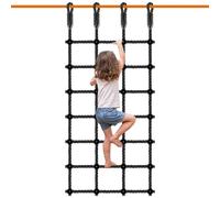 Filet d'escalade pour enfants - 76,2 x 190,5 cm - Filet d'escalade robuste sans nœuds pour balançoire, cabane dans les arbres, aire de jeux, lignes de ninja, parcours d'obstacles Ninja - Capacité de