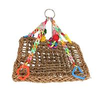 Filet d'escalade pour Oiseaux, hamac balançoire coloré, Tapis Suspendu à mâcher pour Oiseaux, décoration de Terrain de Jeu, Accessoires de Cage, Boule Takraw en matière Plastique (L)