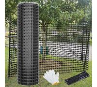 Filet d'escalade robuste de 10 x 45,2 m, filet en maille en plastique noir, corde de chanvre, alternative à 100 attaches zippées, filet de jardin durable pour clôture temporaire