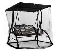 Filet d'extérieur pour balançoire de terrasse pour 3 personnes, moustiquaire à fermeture éclair avec auvent imperméable, protection contre la pluie pour porche, jardin, arrière-cour (1, 25 x 1, 85 x 2