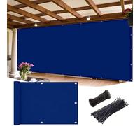 Filet d'intimité en PVC anti-UV à 95 % avec attaches de câble et corde, 160 g/m², bleu marine, 1,4 x 3,5 m, idéal pour le jardin et l'arrière-cour