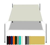 Filet D'Occultation Rectangulaire 1.5 x 1.5 m Tissu Polyester UV Protection avec Oeillets Toile Imperméable pour Extérieur Camping Et Pelouse, Ivoire