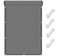 Filet D'Occultation Rectangulaire 125 x 420 cm Tissu Polyester UV Protection avec Oeillets Filet Protection Solaire pour Extérieur Camping et Pelouse, Gris Clair