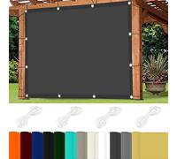 Filet D'Occultation Rectangulaire 3.3 x 3.8 m 98% UV Protection,Polyester, Protection Solaire Auvent avec Oeillets avec Cordons pour Pergola, Fleurs, Patio Lawn., Gris Foncé