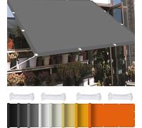 Filet D'Occultation Rectangulaire 3 x 3.5 m 98% UV Protection,Polyester, Auvent Résistante Aux Imperméable avec Oeillets avec Cordons pour Pergola, Fleurs, Patio Lawn., Gris Clair