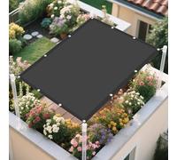 Filet d'ombrage 1.3 x 10 m Imperméable Anti 98% UV Résistant Hydrofuge Serres Filet Coupe-Vent avec 4 Morceaux de Corde pour Patio Jardin, Terrasse, Extérieur, Balcon, Gris Foncé