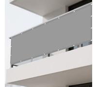 Filet d'ombrage 1.4 x 7 m Imperméable Anti 98% UV Résistant Hydrofuge Serres Filet Coupe-Vent avec 4 Morceaux de Corde pour Patio Jardin, Terrasse, Extérieur, Balcon, Gris Clair