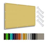 Filet d'ombrage 1.6 x 4.5 m Imperméable Protection UV 98% Résistant Aux UV Toile d'ombrage Auvent avec Corde Libre Facile à Plier pour Jardin, Terrasse, Camping, Balcon, Couleur Crème