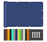 Filet d'ombrage 100 x 110 cm Résistant à l'eau Protection Contre Le Vent Toile Tendue avec Oeillets et Cordons pour Serre/Jardin/Pergola/Pet House, Bleu Foncé