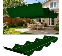 Filet d'ombrage 100 x 250 cm Imperméable Respirante Toile Tendue 180G M² avec Œillets D et Cordes Voiles Ombrages Rectangulaire Imperméable pour Jardin Terrasse Camping, Vert Foncé