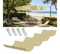 Filet d'ombrage 160 x 270 cm PES, 180G M² Polyester, Toile Parasol Protection Solaire et Rayons UV Voile d'ombrage Imperméable Rectangulaire pour Patio Terrasse Extérieur, Jaune Sable