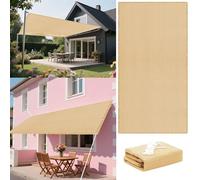 Filet d'ombrage 170 x 350 cm Protection Solaire Respirante UV Toile Ombrage Auvent Respirante HDPE pour Patio Extérieur Jardin Terrasse Balcon, Jaune Sable