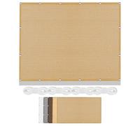 Filet d'ombrage 190 x 460 cm Respirante Protection UV 98% Rayons Toile Extérieure Terrasse avec 4 Morceaux de Corde pour Patio Balcon Jardin Terrasse Extérieur, Jaune Sable