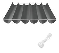 Filet d'ombrage 2.1 x 3.4 m Anti-Déchirure Coupe-Vent Rétractable Vague Voile d'ombrage avec Oeillets et Cordons pour Jardin Terrasse Extérieur Pergola Balcon Patio, Gris Foncé