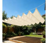Filet d'ombrage 2.1 x 3.6 m Anti-UV Protection Solaire Rectangulaire Étanche avec Cordes pour Jardin Terrasse Extérieur Pergola Balcon Patio, Blanc cassé