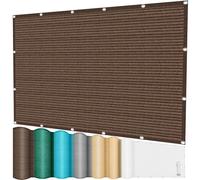 Filet d'ombrage 2.3 x 3.6 m Coupe-Vent Voiles, Abat-Jour en Maille, Bloquer Les Rayons UV, Filet D'Intimité Toiles D'Ombrages avec Cordes pour Jardin Plantes Serre Grange, Marron