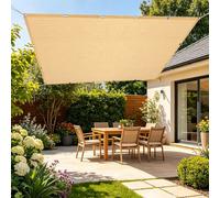 Filet d'ombrage 2.4 x 3.5 m Anti UV Filet D’Ombrage Rectangulaire Résistant pour Potager, Serre, Balcon, Terrasse, Pergola, Patio, Couleur Crème