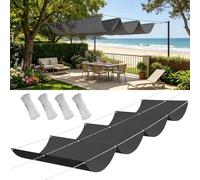 Filet d'ombrage 200 x 350 cm PES, 180G M² Polyester, Toile Parasol Protection Solaire et Rayons UV Voile d'ombrage Imperméable Rectangulaire pour Patio Terrasse Extérieur, Gris Foncé