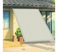 Filet d'ombrage 220 x 320 cm Imperméable, Protection Rayons UV Toile Imperméable avec Œillets pour Patio Jardin, Terrasse, Extérieur, Balcon, Blanc cassé