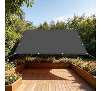 Filet d'ombrage 230 x 450 cm Imperméable Rectangulaire Voile Ombrage avec Oeillets et Cordons pour Patio, Pergola, Jardin Extérieurterrasse Balcon, Gris Foncé