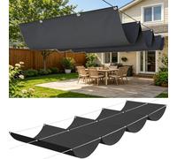Filet d'ombrage 300 x 600 cm Imperméable Respirante Toile Tendue 180G M² avec Œillets D et Cordes Voiles Ombrages Rectangulaire Imperméable pour Jardin Terrasse Camping, Gris Foncé