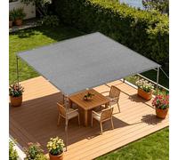 Filet d'ombrage 307 x 321 cm Protection Solaire Tissu D'Intimité avec Œillets pour Potager, Serre, Balcon, Terrasse, Pergola, Patio, Gris Clair